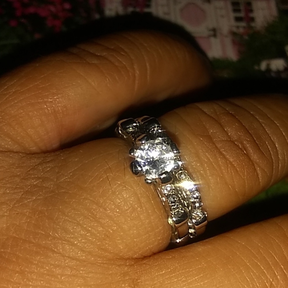 💕💖Unique!/White, Sapphire/Rings,sze7🌺💖
